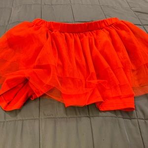 Red skorts with tulle